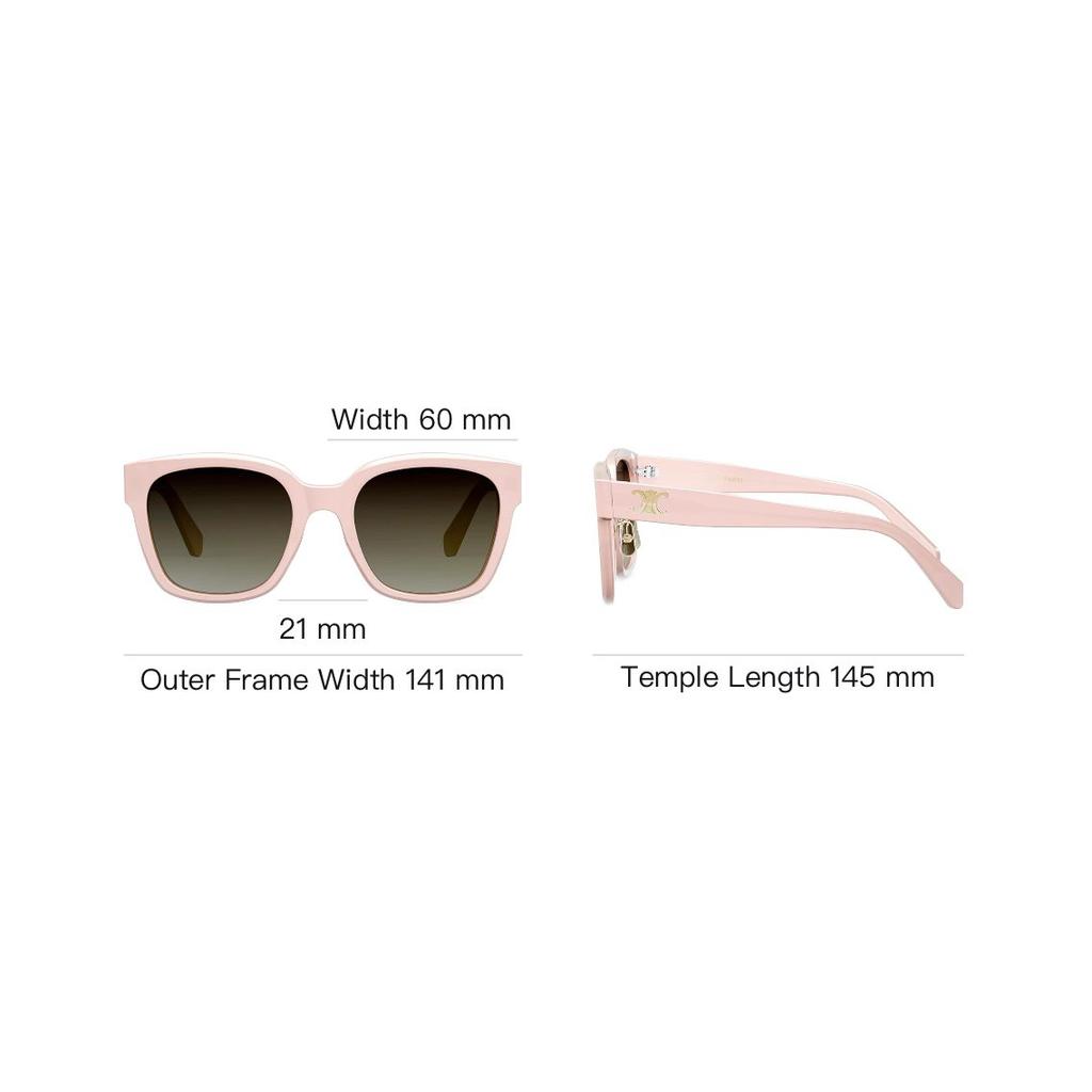 Celine Casual Fashion Square Frame Sunglasses Women sunglasses Pink CL40222F-5572K