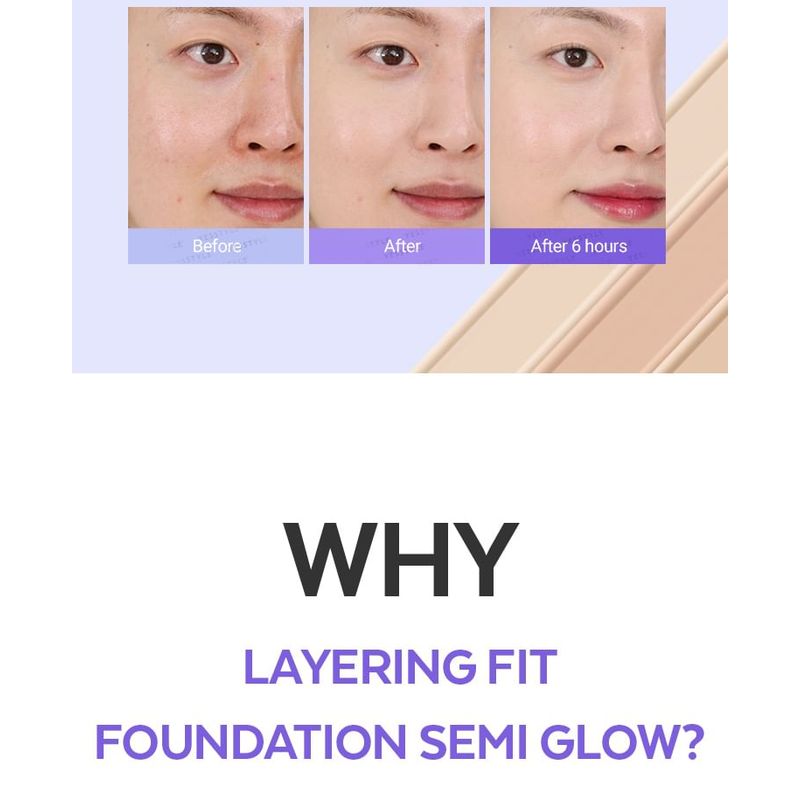 MISSHA - Layering Fit Foundation Semi Glow - 4 Colors