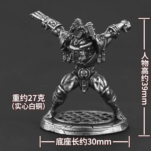 Solid Metal Dwarf  Warrior Metal Soldier Miniature Tabletop Game Piece Car Decor Birthday Gift for Men Collectible Ornament