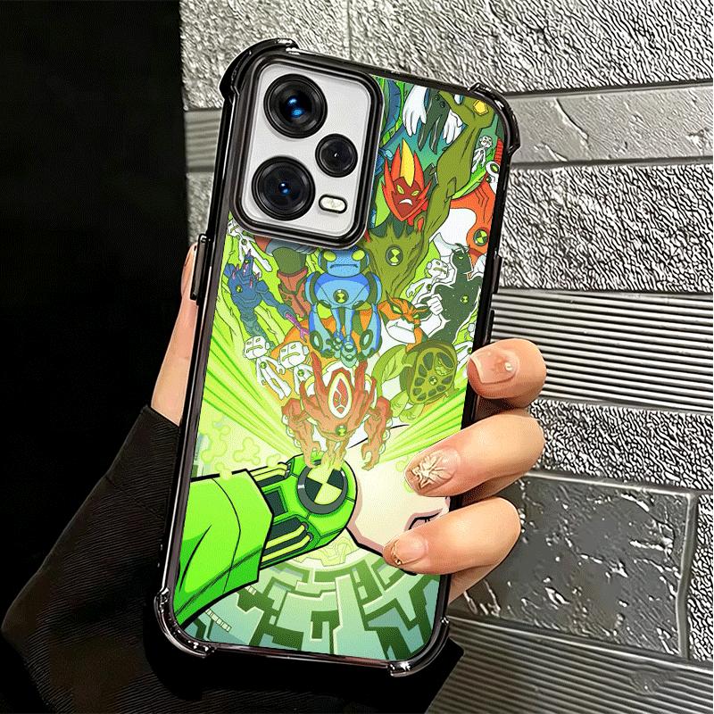 Cartoon Ben 10 Plating Phone Case For Xiaomi Redmi Note 14 15 Pro Plus 13 12 11 11S 11T 10 9S 9 5G Anti-Fall Airabag Cover
