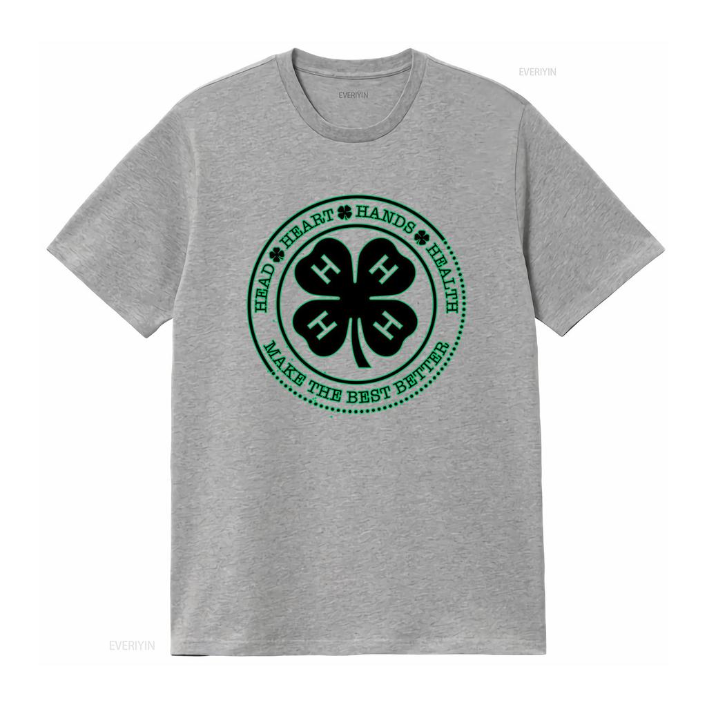 4 H Life T Shirt Mom Dad Lucky Goat St Patricks Day Cow 4H Uncle Handmade  Vintage Washed Stylish Casual Soft Designer Clothes