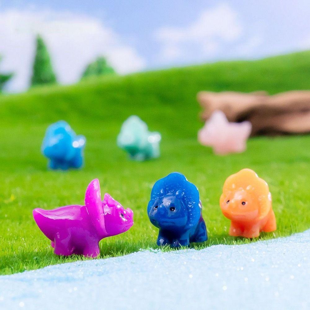 Однотонный маленький динозавр миниатюрный мультфильм ручной работы микро ландшафт — фото 6