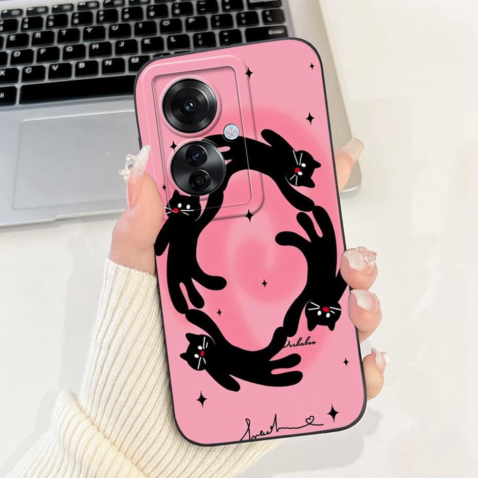 Lens Protective Case For OPPO Reno11 F CPH2603 Fashion Painted Soft Silicone Back Cover For Oppo Reno 11F 5G Phone Cases