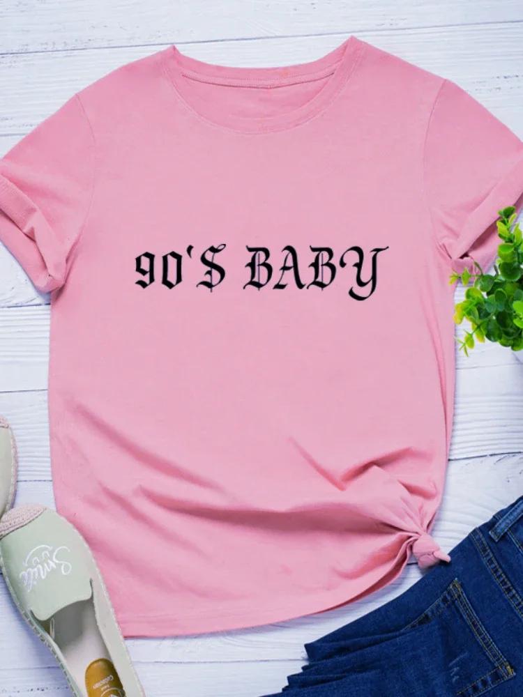 90's Baby Letter Print Women T Shirt Short Sleeve O Neck Loose Women Tshirt Ladies Tee Shirt Tops Clothes Camisetas Mujer