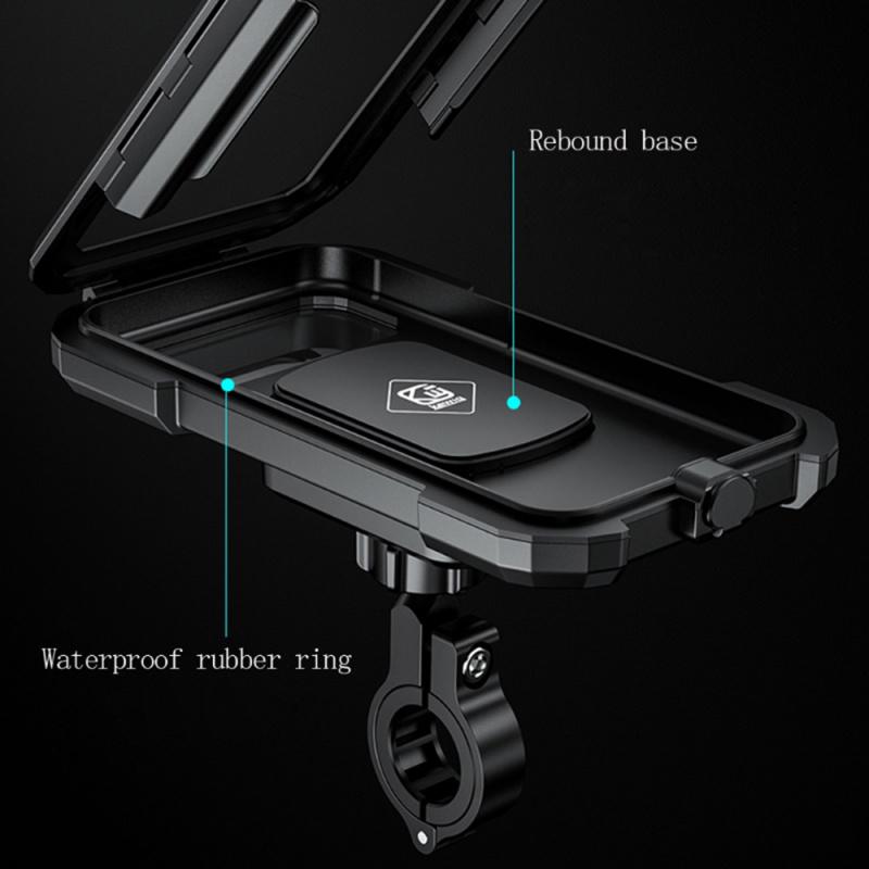 Motorcycle Waterproof Mobile Phone Case Holder with Wireless Charger Adjustable