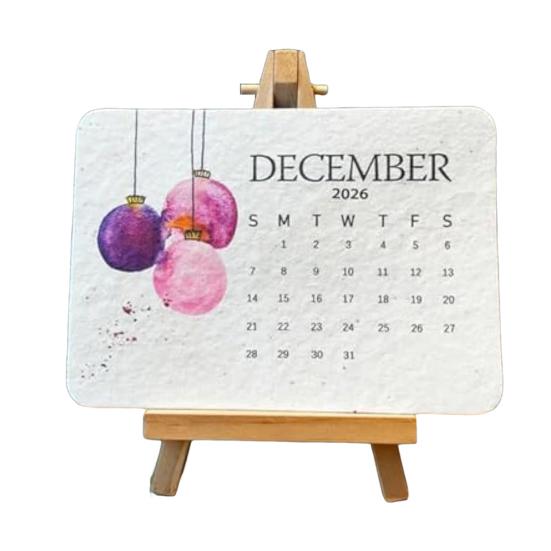 Plantable Seeds Paper Calendar 2026 Biodegradable Plantable Calendar with Wildflower Seeds Monthly Growable Planner for Eco-Friendly Office & Home