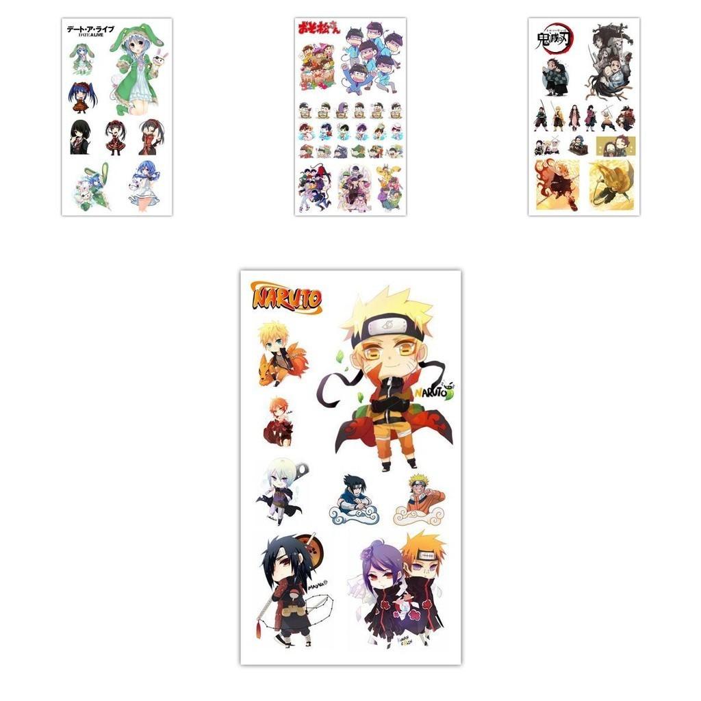 Exquisite Anime Mini Tattoo Aufkleber mit charmanten Zeichentrickfiguren für einen einzigartigen Ausdruck