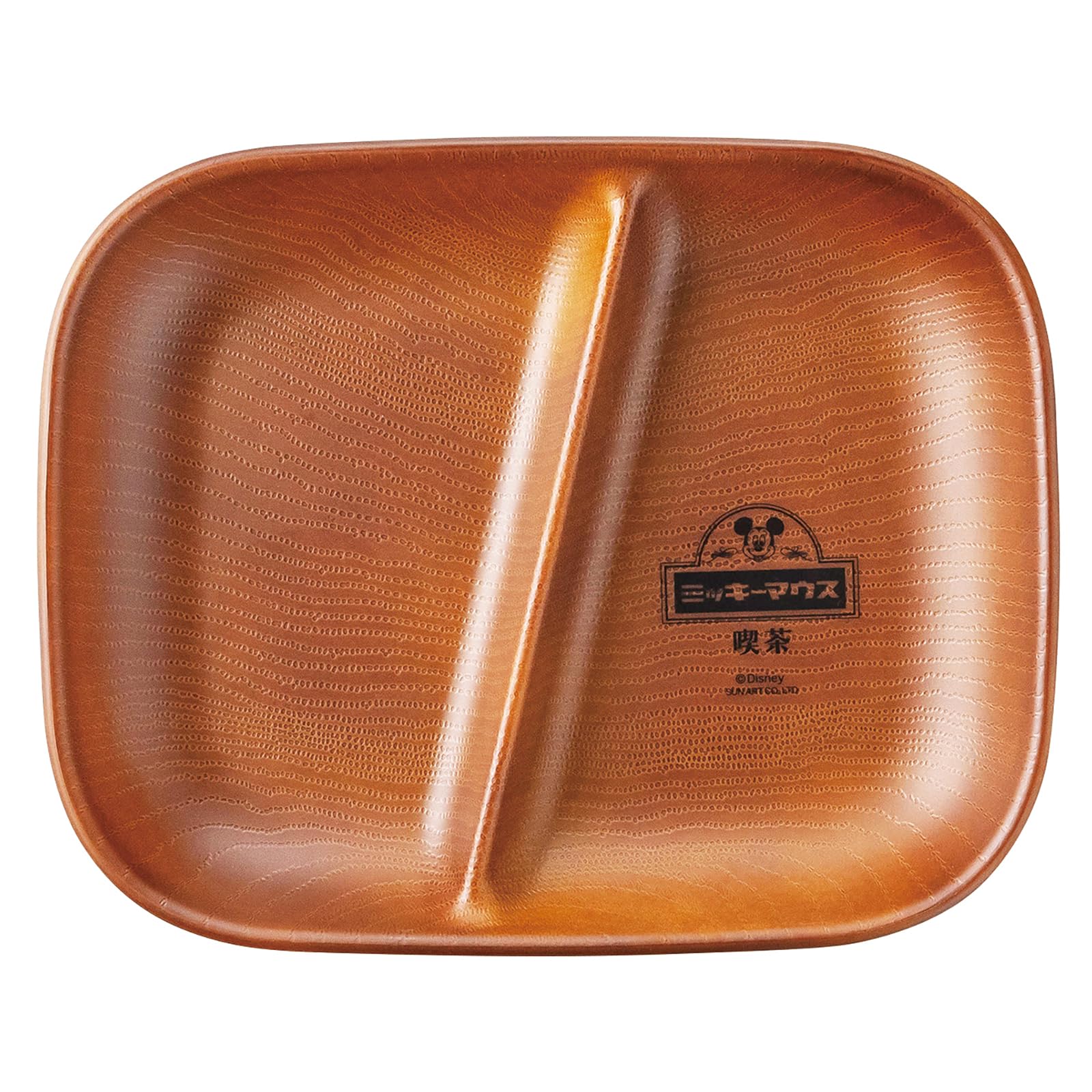 

San Art Disney Mickey Mouse Divided Wood 21 x 17 Perfect for Made in SAN4124 Plate, Plate, Grain, Square, Approx. cm, Cafes, Japan,