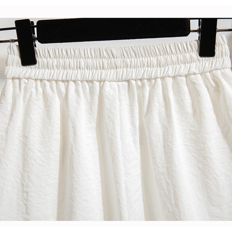 DIMANAF 2025 Plus Size Shorts Summer Women Wide Leg Pants High Waist Solid Loose Casual Short Pants Basic Harem New