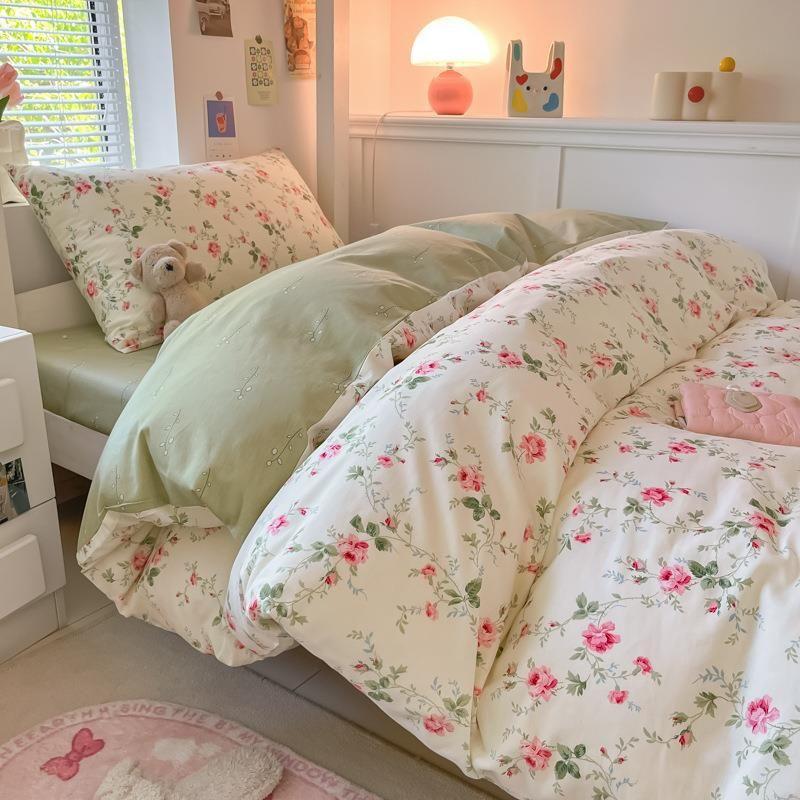 

Свежий Четырехпредметный Комплект Пододеяльника для Кровати в Общежитии Четырехпредметный Комплект Простыня на Резинке Двухъярусная Кровать в Общежитии L Pillowcase/only Colorful floret