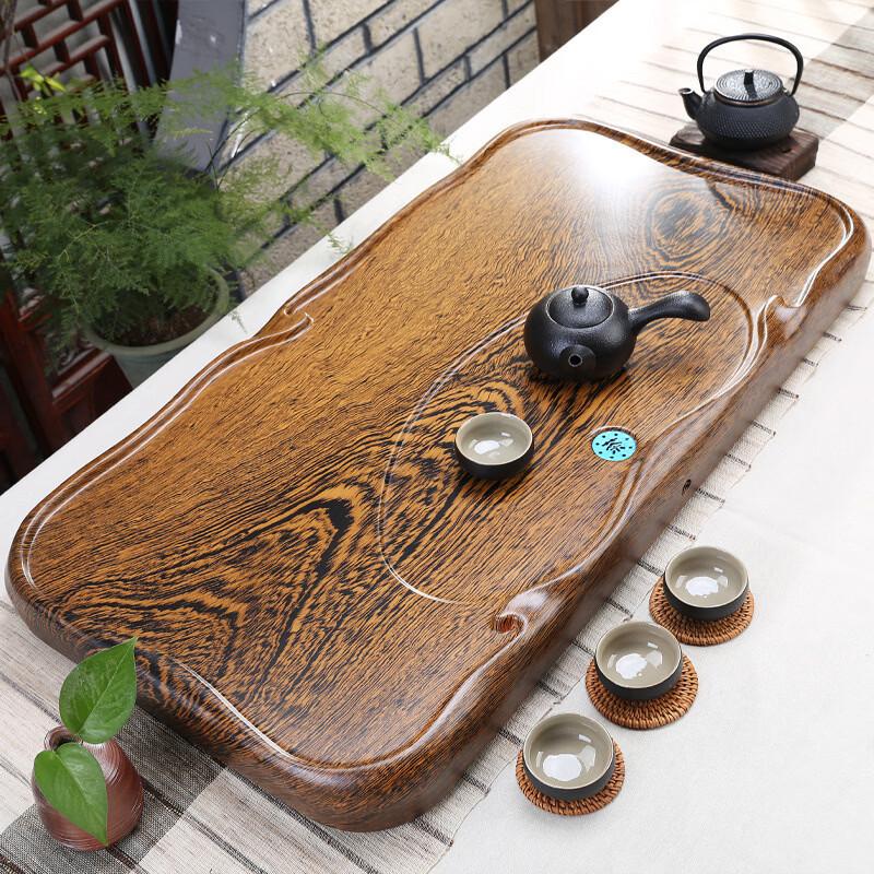 Hundun Ebony Finish Solid Wood Tea Tray