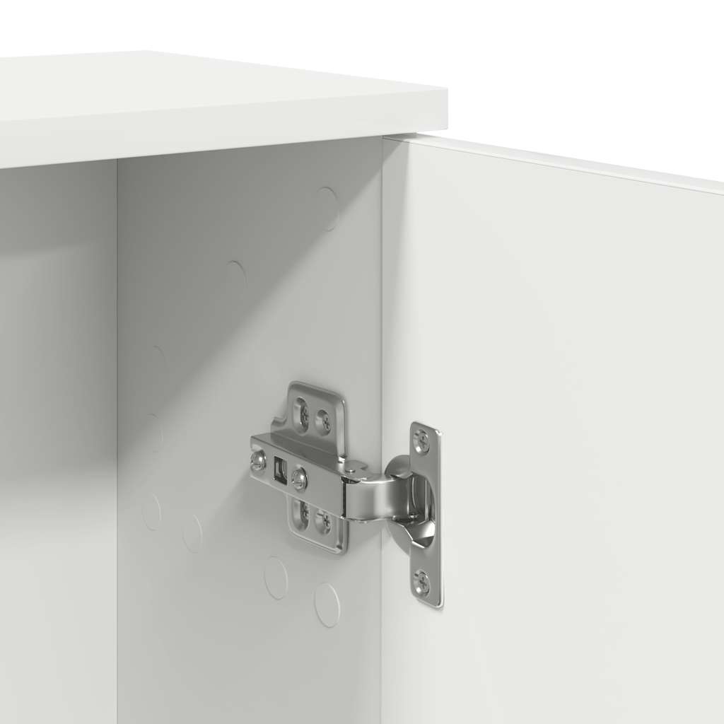 Bathroom Cabinet with Toilet Paper Holder White 39 X 22 X 90 Cm