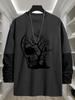 Mens Faux Layered Long Sleeve T Shirt, Casual City Explore Tops, Classic Fit for Wandering Errands Outdoor Stroll Commute Leisure Wear
