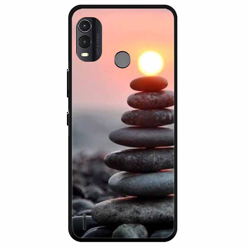 Soft Silicone Cover For Nokia C22 Case 2023 TPU Wolf Lion Painted Black Phone Coque for Nokia C22 C 22 4G Black For NokiaC22