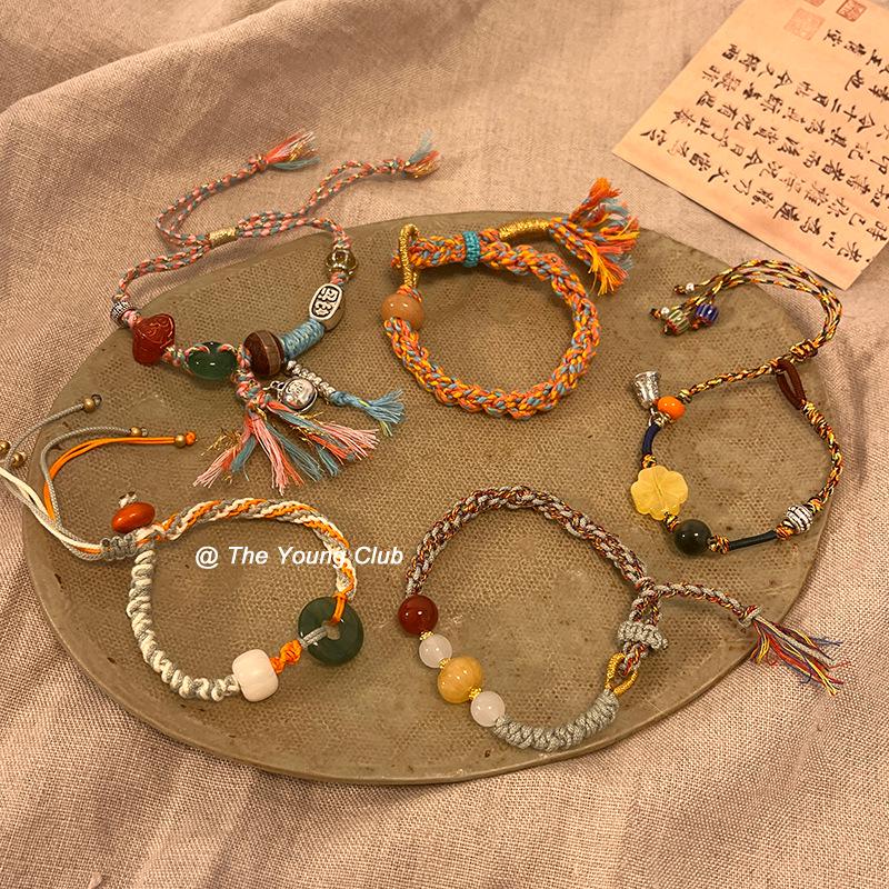 

Tibetan Handwoven Ethnic Tassel Bracelet for Women - Dragon Boat Festival Gift