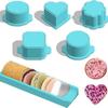 5 PCS Cake Mold Set with 7.87-inch Tray,Heart Square Cloud Oval Round 3D Printed Baking Molds,for Home DIY Baking,Birthday Parties,Wedding Desser