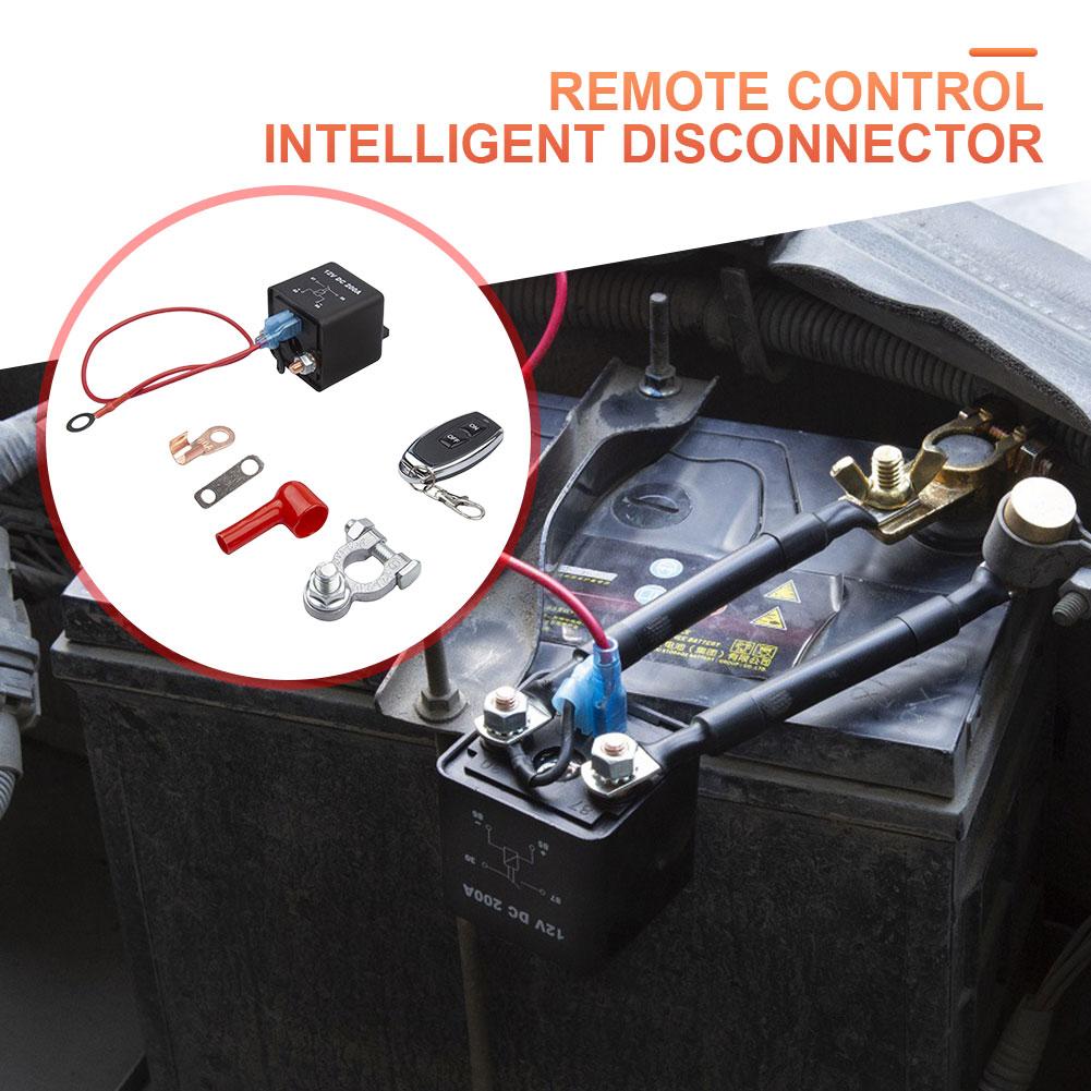 12V 200A Wireless Battery Switch Relay Integrated Remote Control Disconnect Anti-leakage Intelligent Disconnector with Key