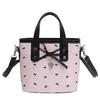 Bow Hand Bag Women's New Girl Versatile Bucket Shoulder Bag Fashion Casual Messenger Bag