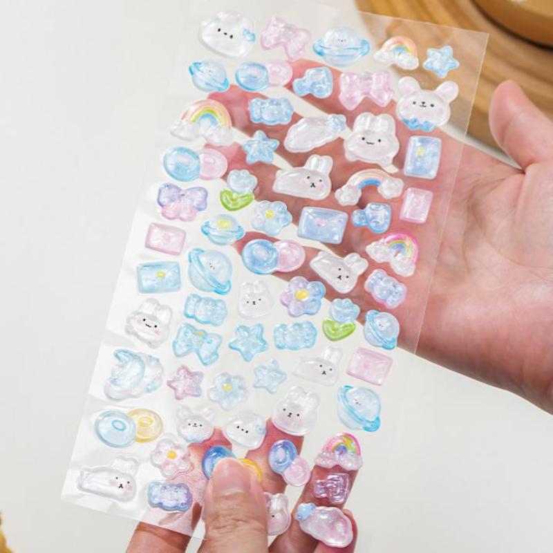 Cute Cartoon Animal 3D  Relief Stickers Fun Aesthetic Stickers Diy Phone Case Diary Stationery Sticker Reward Gift