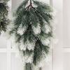 Artificialplant Pine Needle Plastic Hoarfrost Christmas Tree Hanging Wreath Courtyard Home Outdoor Garden Wall Diy Wedding Decor