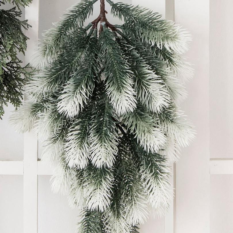 Künstliche Pflanze Kiefernnadel Kunststoff Reif Weihnachtsbaum Hängender Kranz Hof Zuhause Außen Garten Wand DIY Hochzeitsdeko