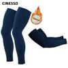 2024 CINESSD Black Winter Outdoor Cycling Arm Warmer MTB Bicycle Running Racing MTB Bike Leg Sleeve Fleece Leg Protection Cover