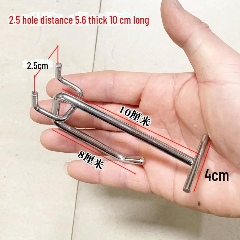 Double Line Hook for Supermarket Shelf with Round Hole Board and Price Tag Holder