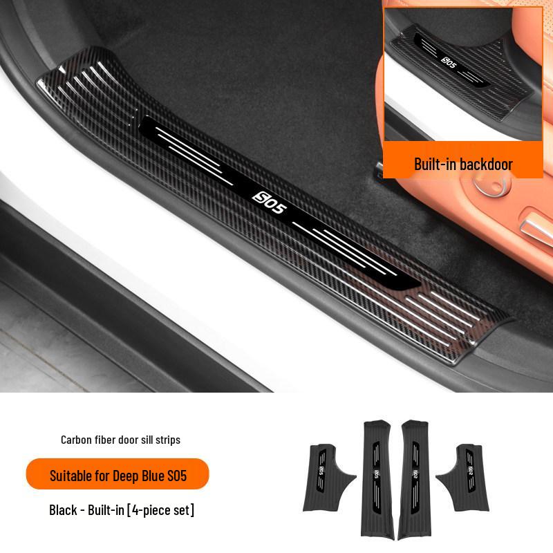 Decorative Door Sill Strips & Rear Bumper Guard for Deep Blue S05 - Stainless Steel Welcome Pedals, Car Accessories