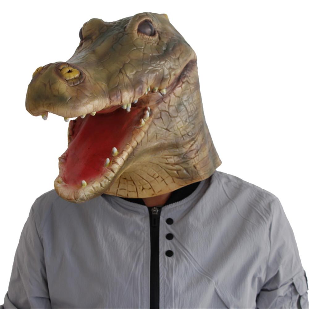 Alligator Maske Maskerade Party Erwachsene Latex Reptil Tier Vollen Kopf Helm Halloween Karneval Cosplay Krokodil Kleidung Requisiten
