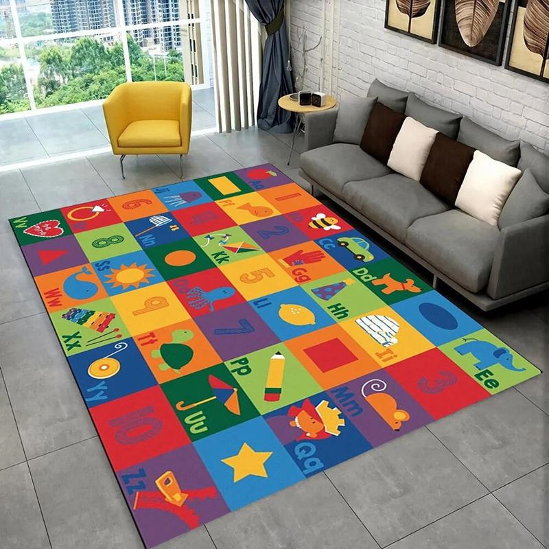 ABC Cartoon Alphabet Kids Bedroom Carpet for Home Living Room Decor Hallway Non-slip Floor Mat Hotel Sofa Coffee Table Area Rugs