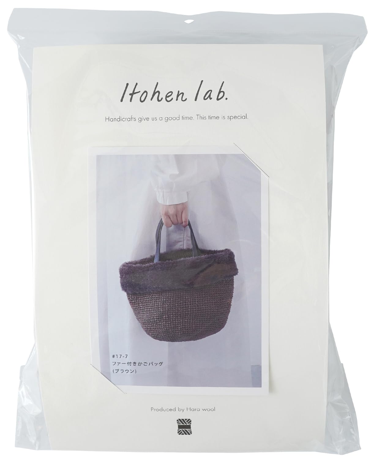 

Набор для вязания из необработанной шерсти Меховая сумка-корзина #17-7 (коричневый)