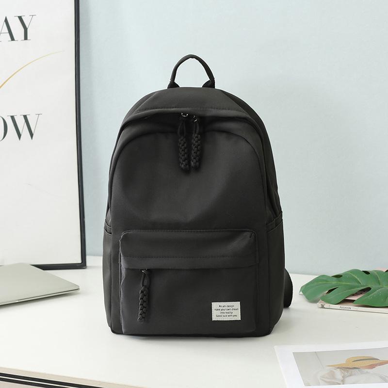 Solid color class schoolbag female college student junior high school student high school student backpack new simple travel backpack customization
