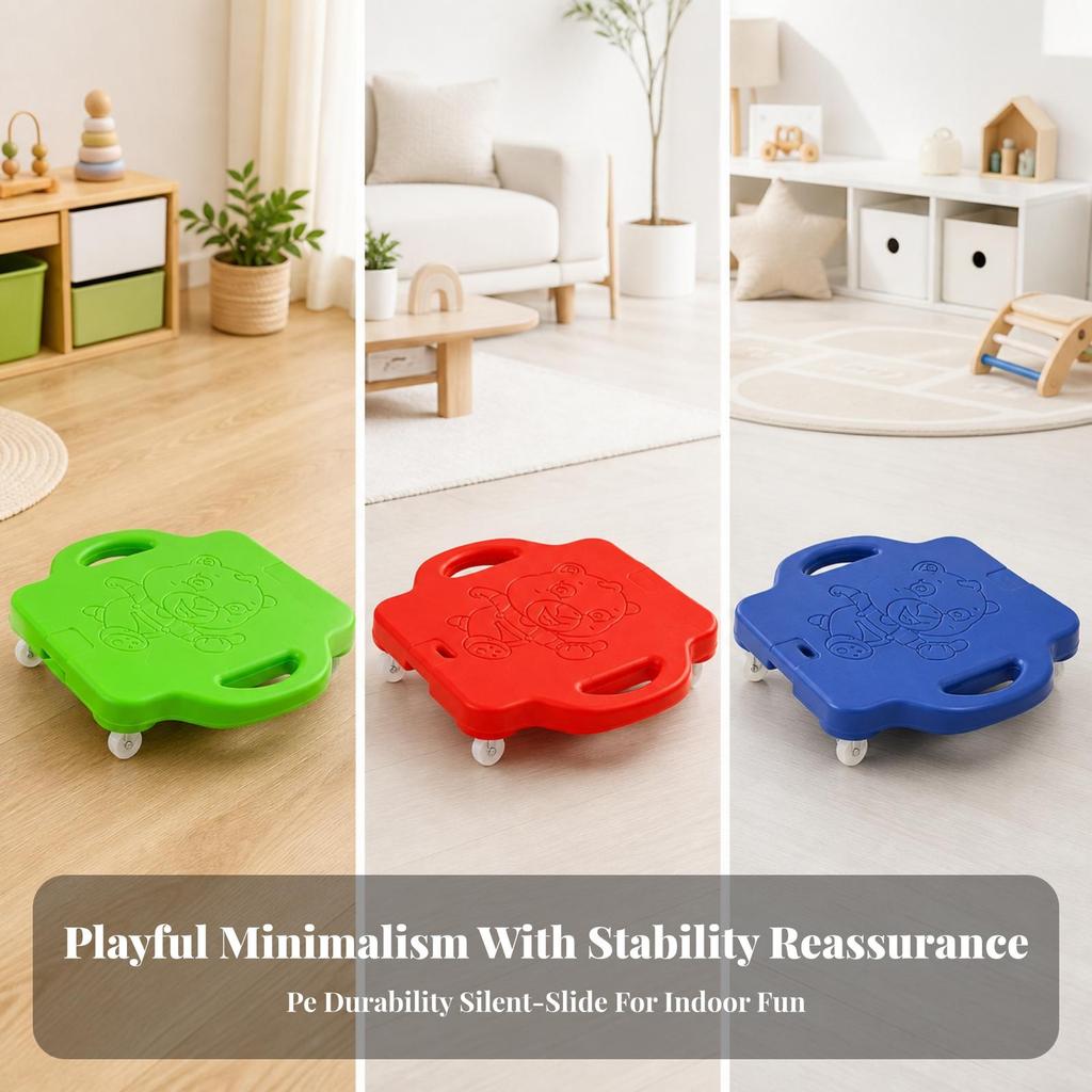 Low-Slung Children's Balance Scooter Sturdy Ride-Along Board with Caster