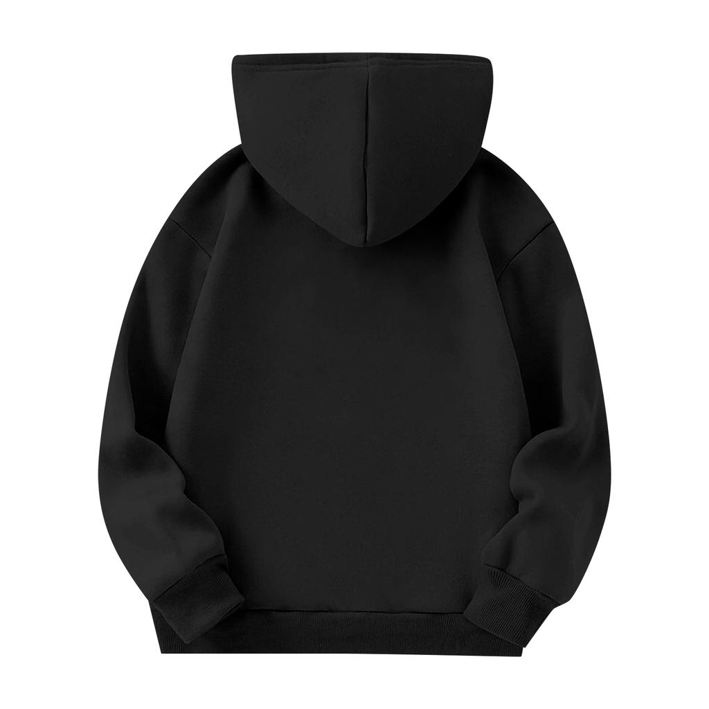 Kids Long Sleeve Pullover Hoodie with Pocket Letter Print Loose Fit Top