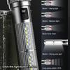 Super Bright LED Laser Flashlight - Long Throw Rechargeable COB Work Light With Ultra-Long Runtime Multifunctional For Outdoor