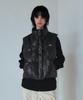Oioi Collection Metal Emblem Padded Vest [Black]