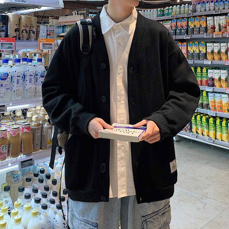 Spring and Autumn Men's Large Size Loose Single-breasted Casual Sports Cardigan