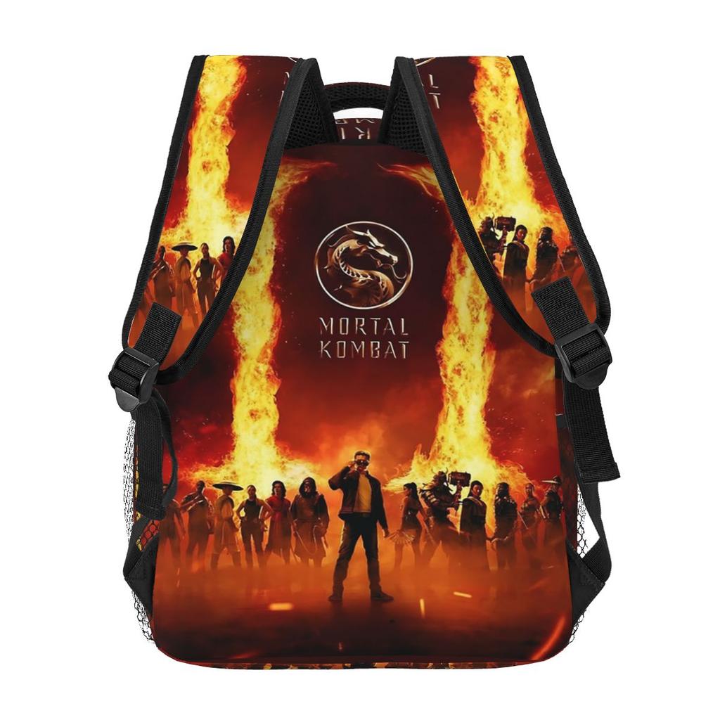 Movie Mortal Kombat Il Backpacks Boys Girls Bookbag Students School Bags Cartoon Travel Rucksack Shoulder Bag Large Capacity