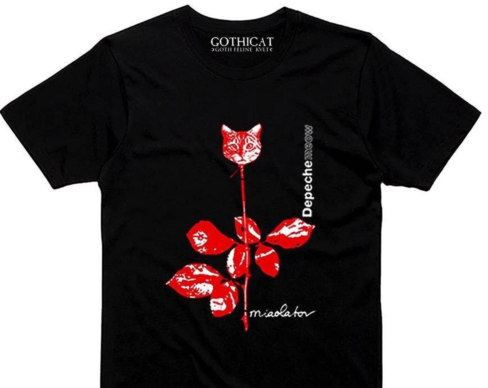 Depeche Meow  Miaolator  T shirt 80 goth disco darkwave Cat Lover Gift Man Woman Sweater Long V-neck Taddler Baby M