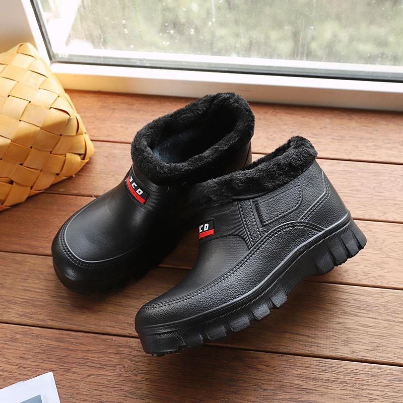 

Снежные ботинки водонепроницаемые теплые бархатные мужские и женские хлопковые ботинки для улицы, автомойки, холодильной камеры, сумка шеф-повара и морозостойкие 39