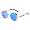 Versatile European-American Steampunk Metal Sunglasses with Spring Legs - Model 58028