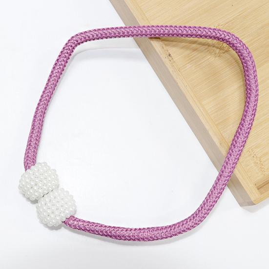 1 Pair Magnetic Curtain Straps Faux Pearls Decor Decorative Braided Ropes Curtain Tiebacks Curtain Accessories