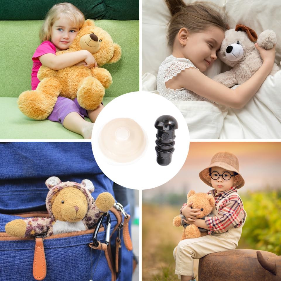 100pcs Needle Felting Supplies 4mm Safety Eyes Scrump Plush Stuffed Crochet Eyes Replacement Doll Craft Black Craft Puppet Button Flash