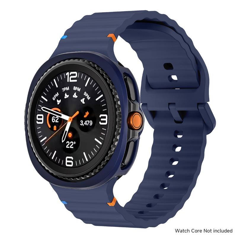 Silicone Strap+PC Case for Samsung Galaxy Watch 8 classic Wave Band Screen Protector Bumper for Galaxy Watch 8 classic 46mm