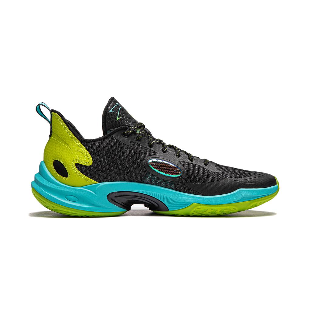 Li-Ning Super Lightweight 2024 Dragonfly Shock Absorption Non-Slip Lightweight Rebound Low-Top Basketball Shoes Men sneaker Black Green ABAU011-2