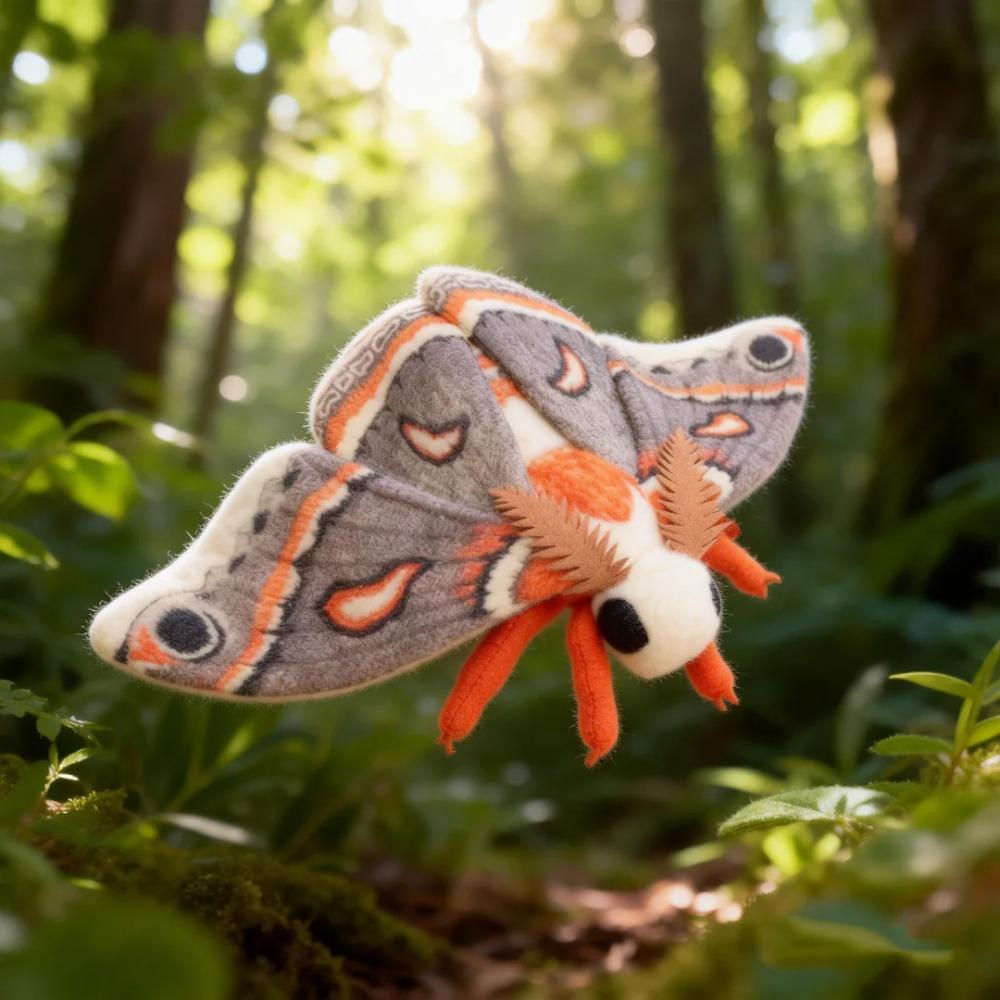 Peluche Carino di Falena Luna Realistico Hyalophora Cecropia Animali di Peluche Falena Cecropia Appassionati di Insetti Regali di Natale per Bambini