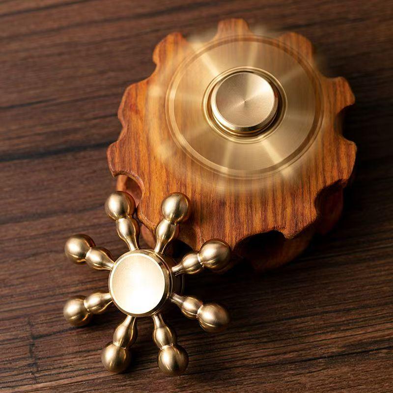 Brass Fingertip Gyro Combat Eight Arm Gyro Detachable Metal Adult Decompression Artifact Student Creative Gift Hand Play Piece