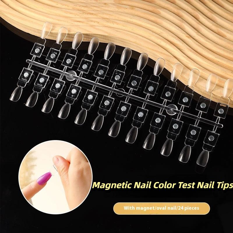 24 ks Vzorník barev laku Magnetický Displej s tipy umělých nehtů Průhledná barevná karta Stojánek na lakový gel Paletka na nehty Lepidlo na nehty Cvičení