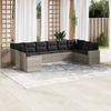 VidaXL Garden Lounge Set with Cushions 10 Pcs, Patio Sofas, Furniture Set, Outdoor Terrace Furniture, Grey 3219462