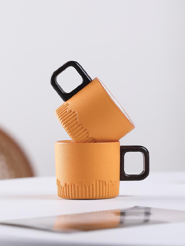 Ceramic Cup Small Household Coffee Cup Tea Cup Kung Fu Tea Set Tea Cup Single Cup With Handle 60ml Small Capacity Cup
